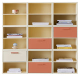 Keep Shelf with 9 modules and 4 drawers, Yellow, Terracotta