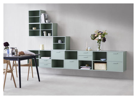 Keep Shelf with fixed shelf. Module 001, Dusty Green