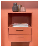 Keep Shelf with fixed shelf. Module 003, Terracotta