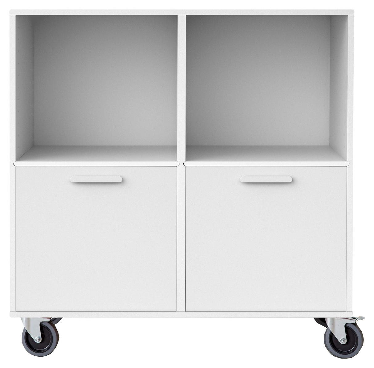 Keep Cabinet with 2 doors and wheels, White