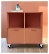 Keep Cabinet with 2 doors and wheels, Terracotta