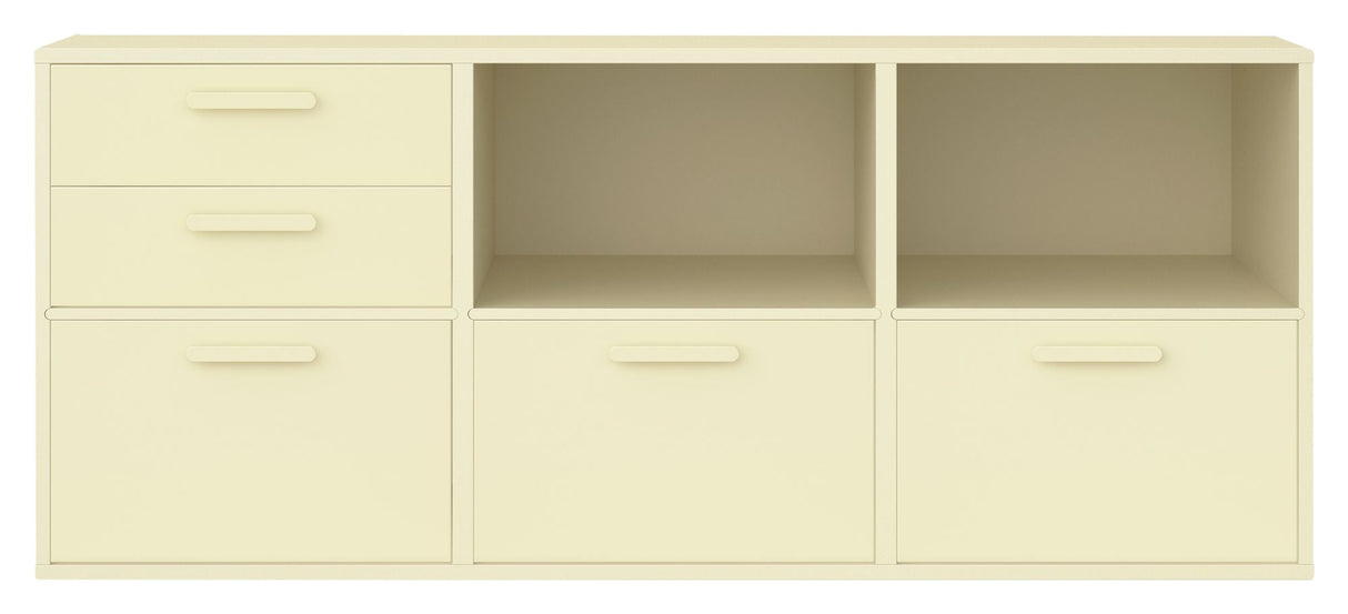 Keep Sideboard with 2 drawers and 3 doors, Yellow