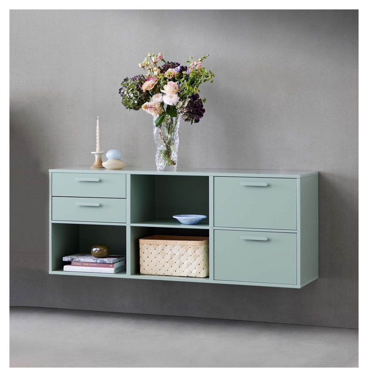 Keep Sideboard with 2 drawers and doors, Green