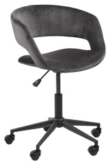 Kline Office chair with soft wheels, dark gray velvet