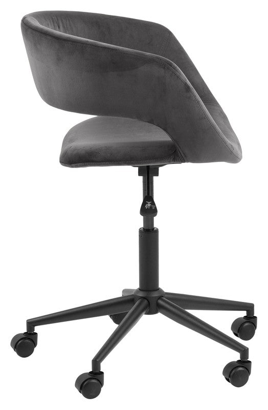 Kline Office chair with soft wheels, dark gray velvet