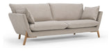 Hasle 3-seater sofa Latte fabric, solid oak legs