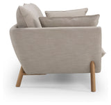 Hasle 3-seater sofa Latte fabric, solid oak legs