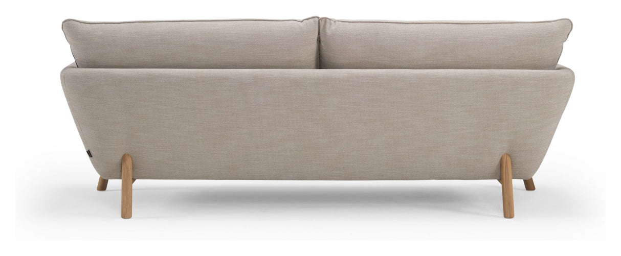 Hasle 3-seater sofa Latte fabric, solid oak legs