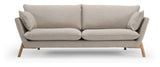 Hasle 3-seater sofa Latte fabric, solid oak legs