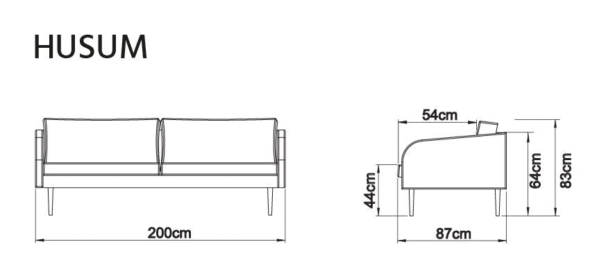 Husum 3 Pers. Sofa, Yellow velvet