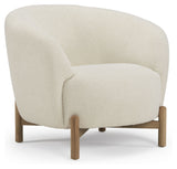 Spruce Armchair, Offwhite Bouclé, Oak Legs