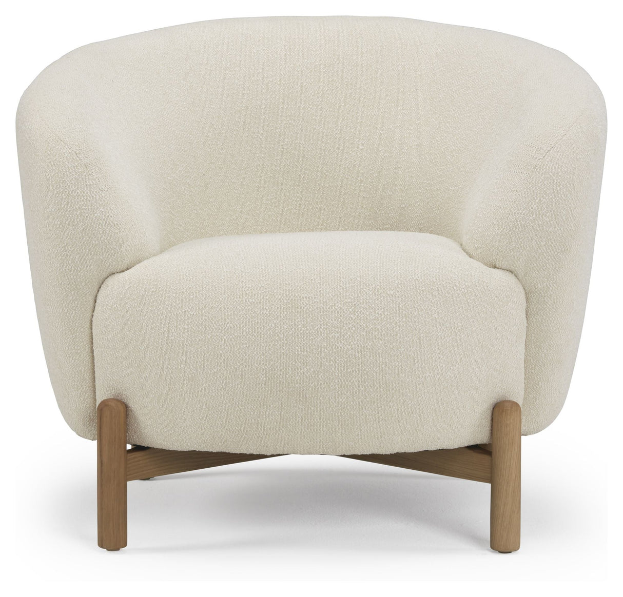 Spruce Armchair, Offwhite Bouclé, Oak Legs