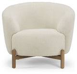 Spruce Armchair, Offwhite Bouclé, Oak Legs