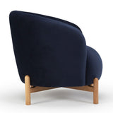 Spruce Armchair Blue Velvet, oak legs