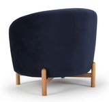 Spruce Armchair Blue Velvet, oak legs