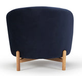 Spruce Armchair Blue Velvet, oak legs