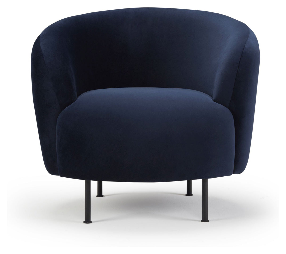 Spruce Armchair Blue Velvet, matte black metal leg