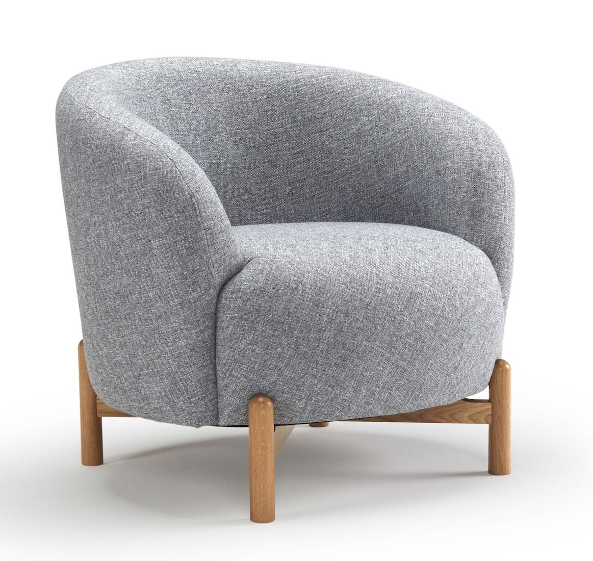 Spruce Armchair Gray Fabric Oak Legs