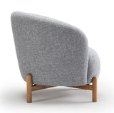 Spruce Armchair Gray Fabric Oak Legs