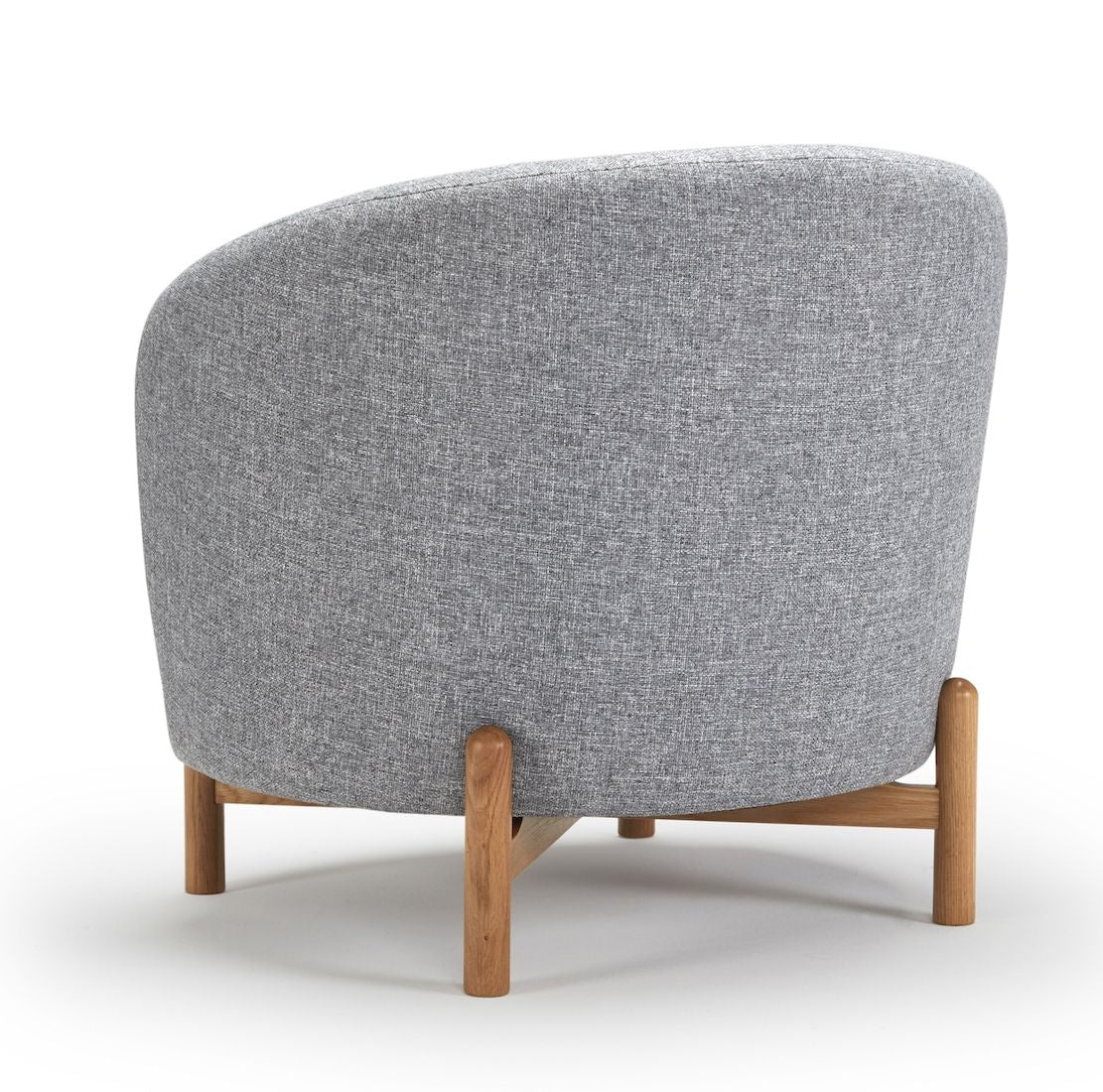 Spruce Armchair Gray Fabric Oak Legs