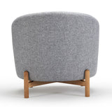 Spruce Armchair Gray Fabric Oak Legs