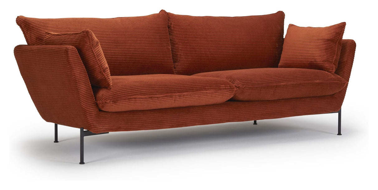 Hasle Lux 2-seater sofa, Orange Velvet