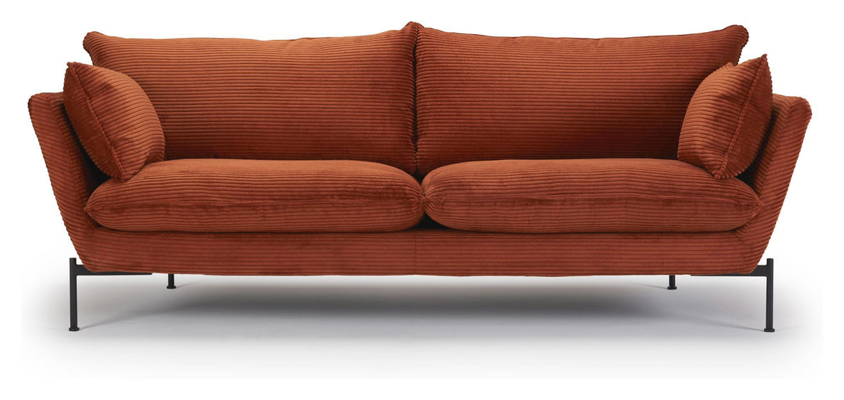 Hasle Lux 2-seater sofa, Orange Velvet