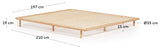 ANIELLE Bed frame, solid ash wood, 180x200