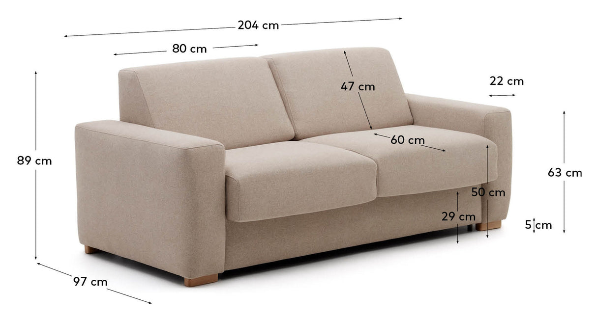 ANLEY 3-pers. Sofa bed, Beige