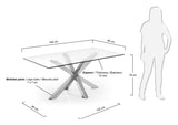 ARGO, Dining table 160x90cm, silver/glass