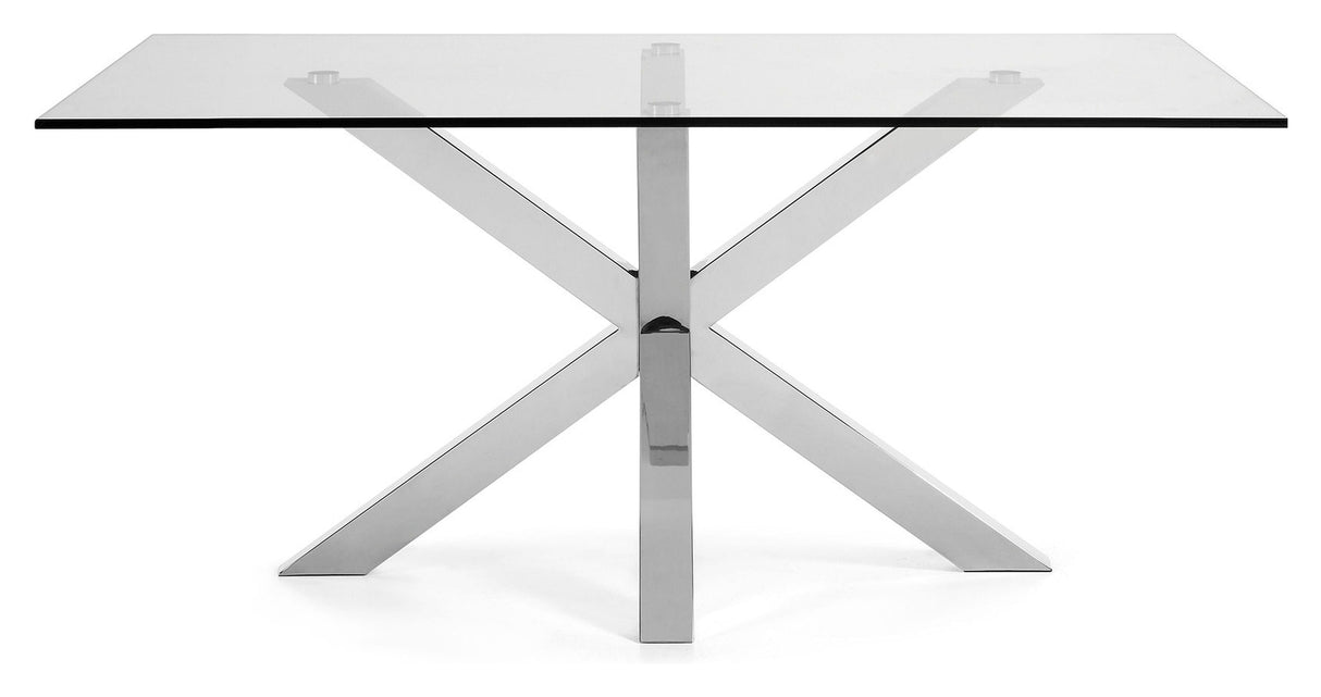 ARGO, Dining table 180x100cm, glass/silver