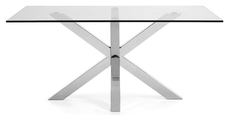 ARGO, Dining table 180x100cm, glass/silver