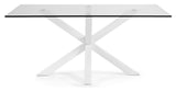 ARGO, Dining table 180x100cm, glass/white