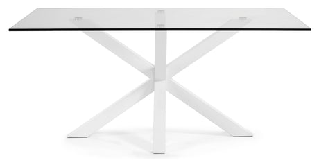 ARGO, Dining table 180x100cm, glass/white