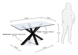 ARGO, Dining table 180x100cm, glass/black