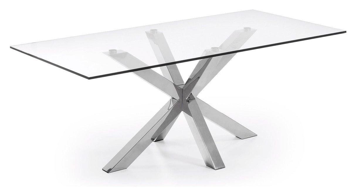 ARGO, Dining table 200x100cm, glass/silver