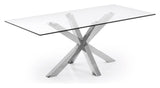 ARGO, Dining table 200x100cm, glass/silver