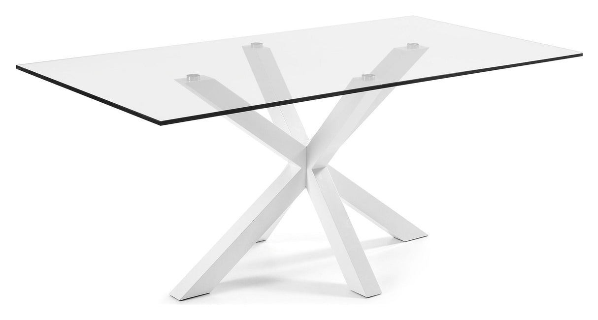 ARGO, Dining table 200x100cm, glass/white