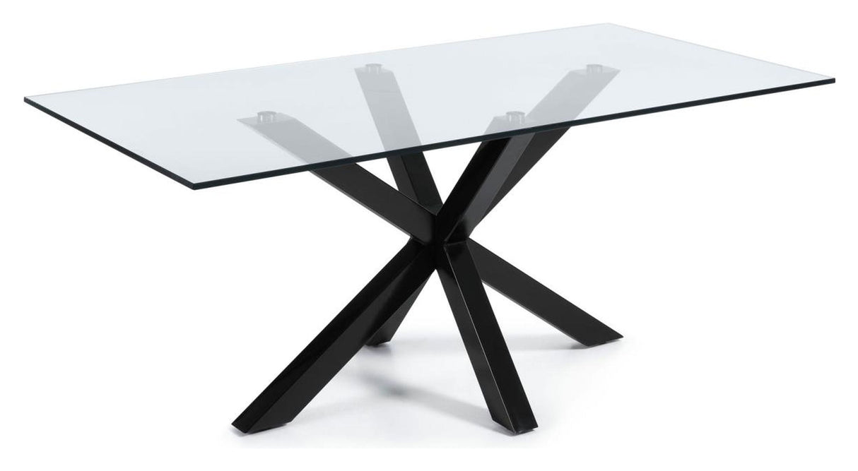 ARGO, Dining table 200x100cm, glass/black