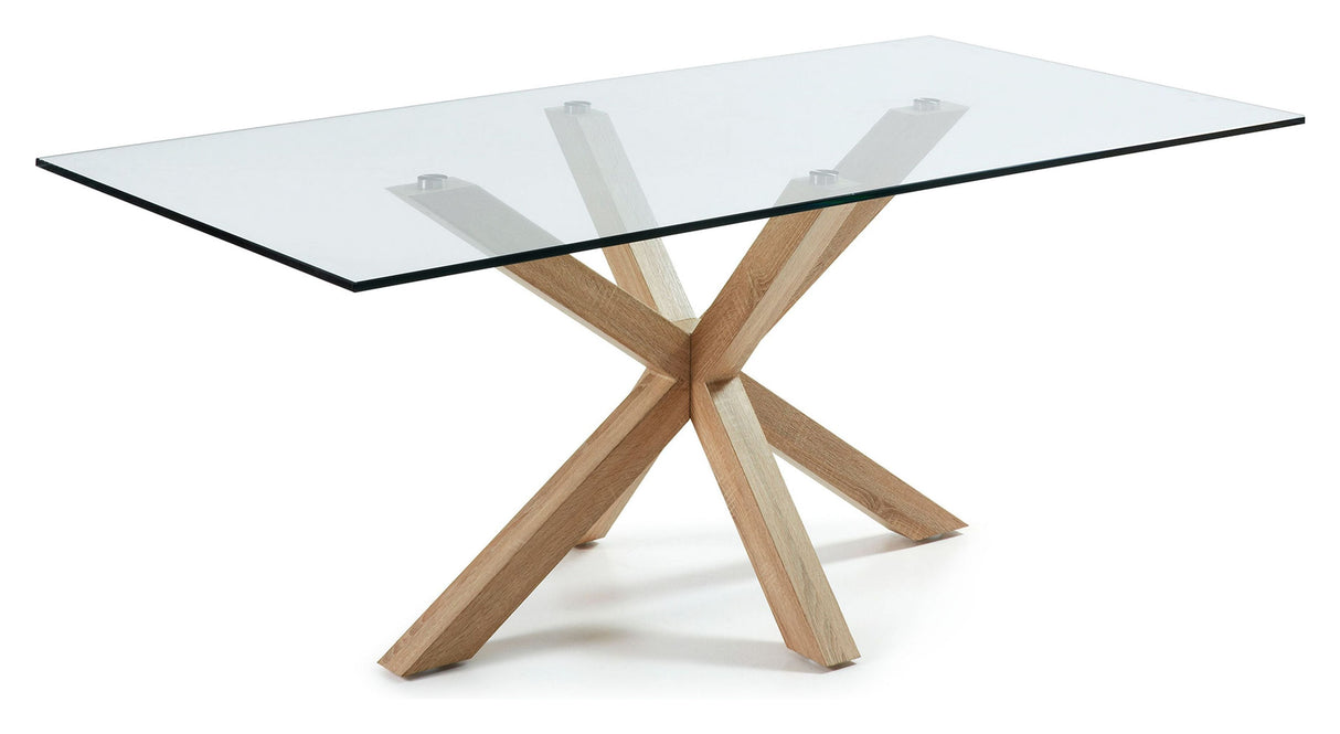 ARGO, Dining table 200x100cm, glass/oak