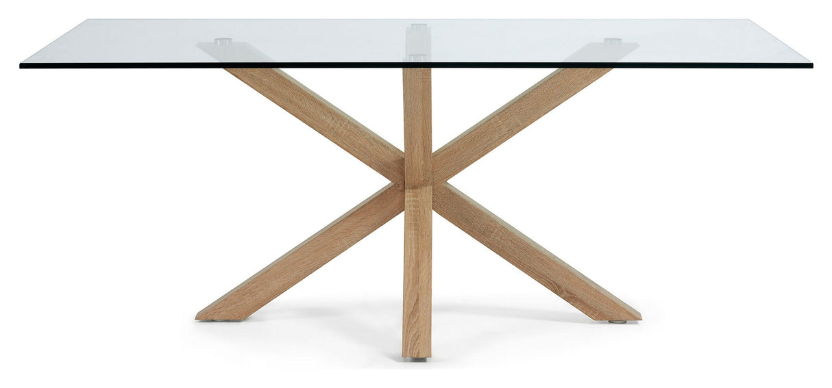 ARGO, Dining table 200x100cm, glass/oak