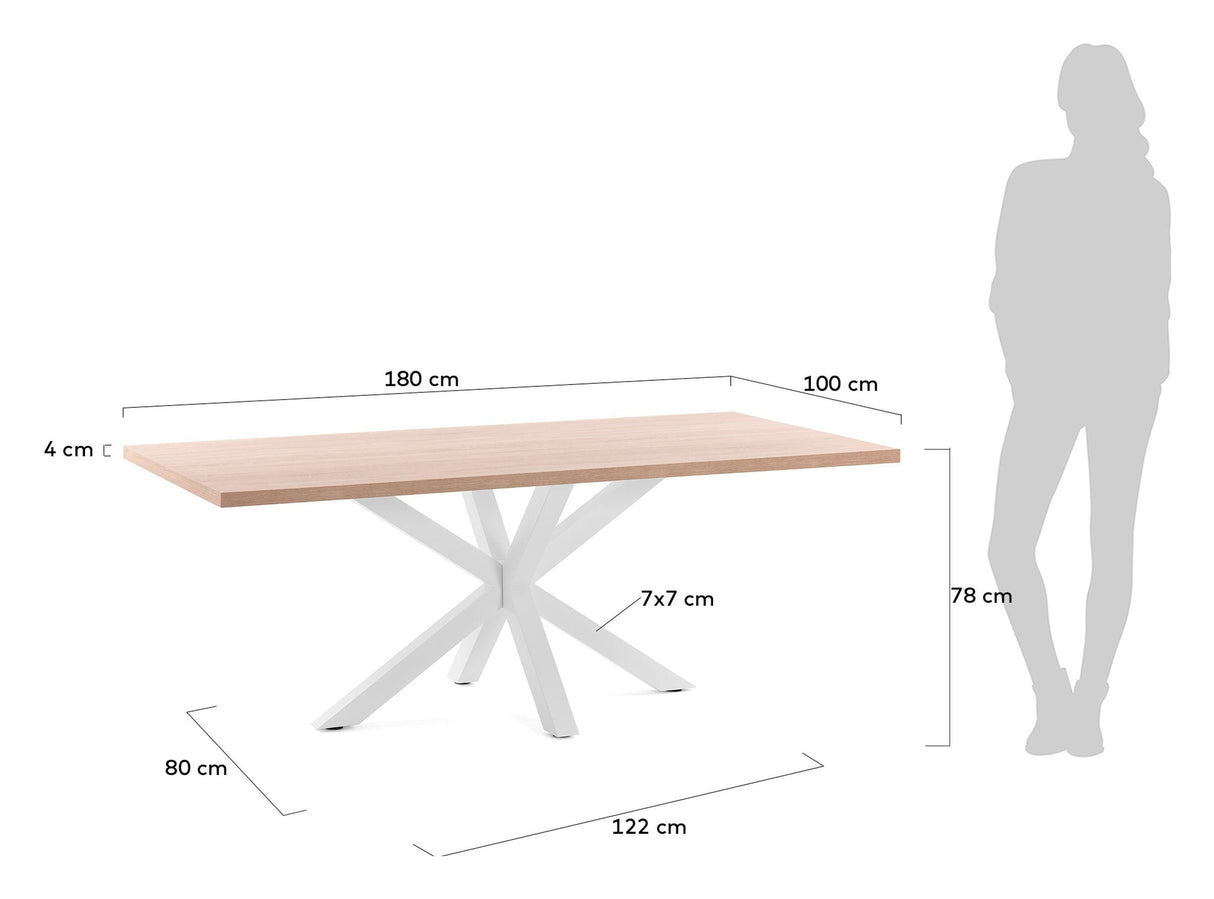 ARGO, Dining table 180x100cm, oak/white