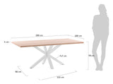 ARGO, Dining table 200x100cm, oak/white