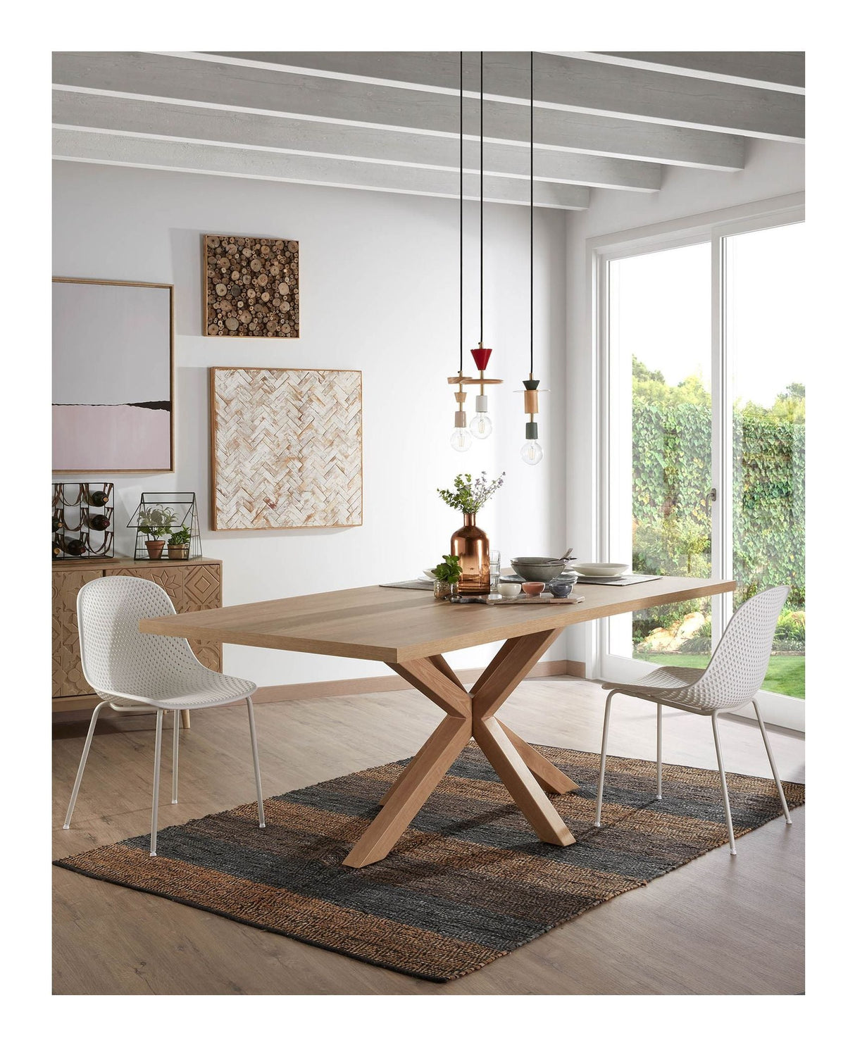 ARGO, Dining table 200x100cm, oak/white