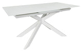 Atminda Extendable table 160x90, White glass and MDF