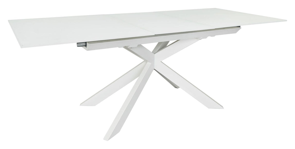 Atminda Extendable table 160x90, White glass and MDF