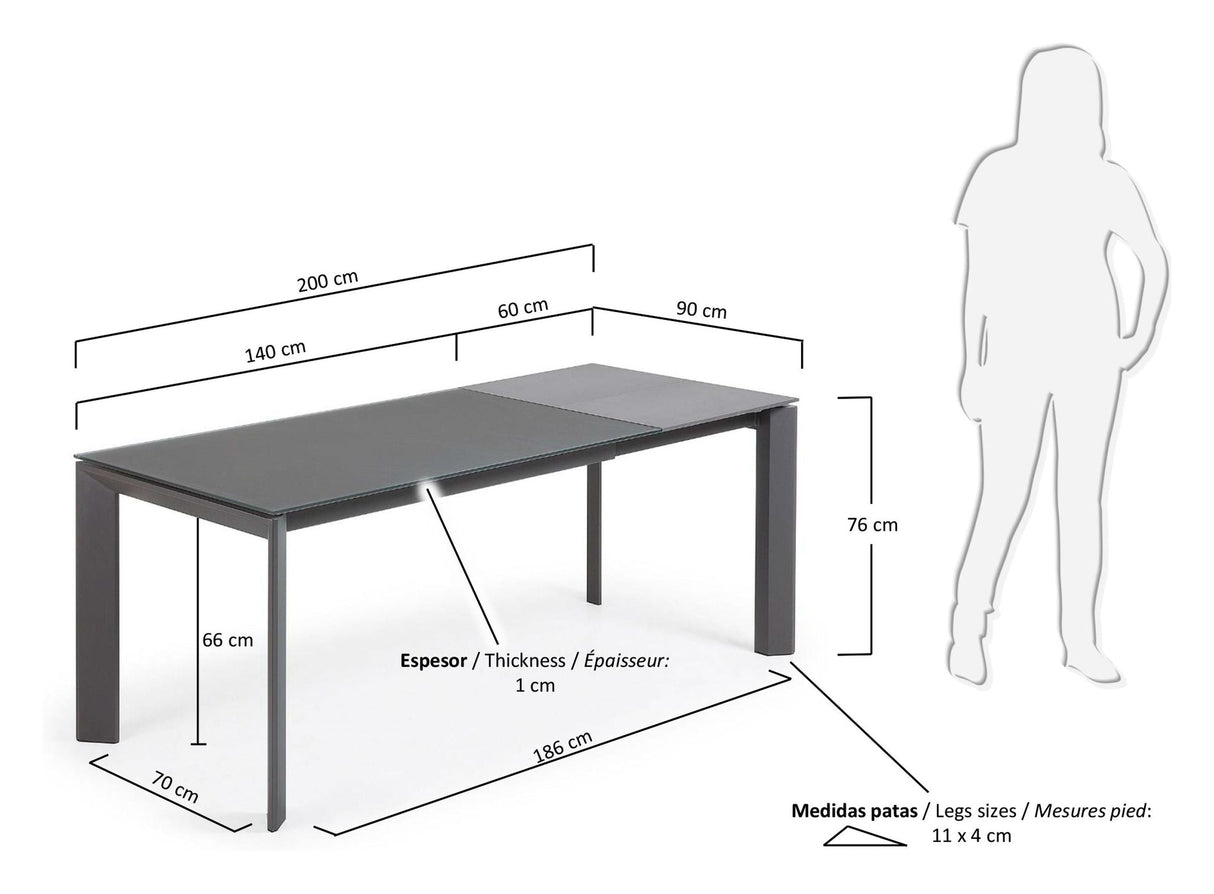 AXIS, Dining table 140/200, gray