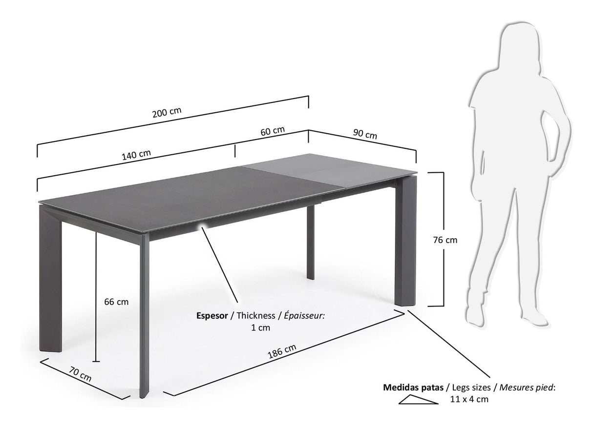 AXIS, Dining table 140/200cm, gray