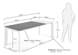 AXIS, Dining table 160/220cm, gray/white