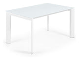 AXIS Dining table with pull-out, White Glass, 140 - 200x90